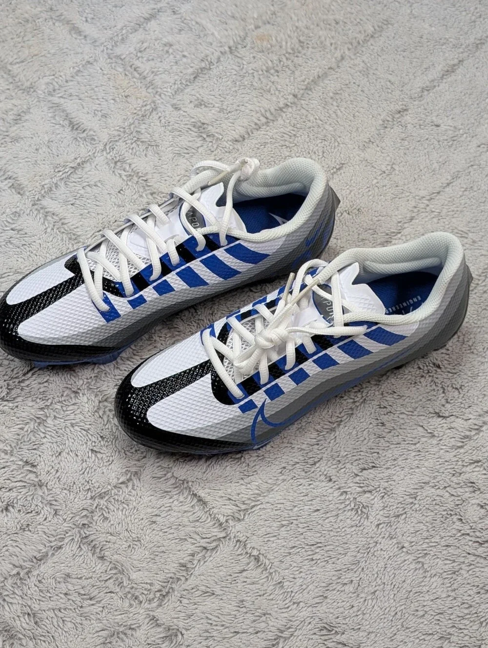 Nike Vapor Edge Speed 360 Black Game Royal Football Cleats Mens 8.5 DQ5110-041